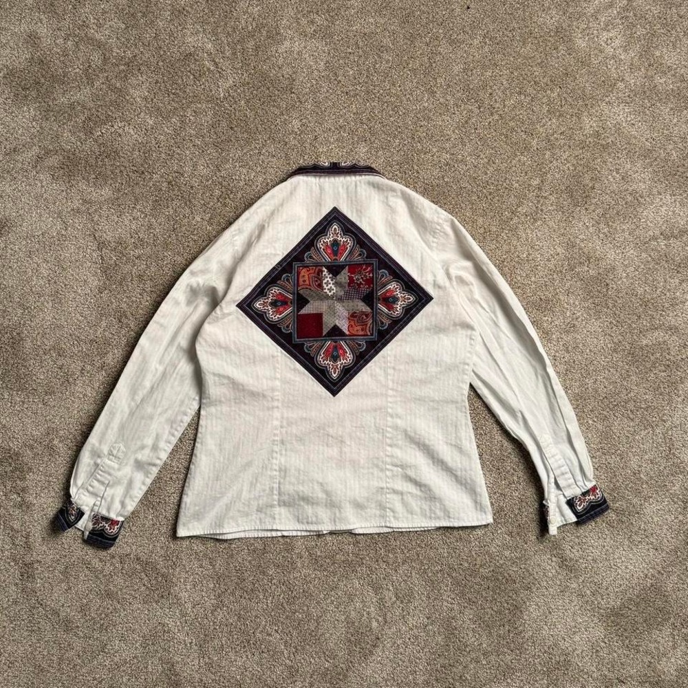 **SOLD** COLOR FX II HERRINGBONE "WESTERN" SHIRT - Picture 5 of 6